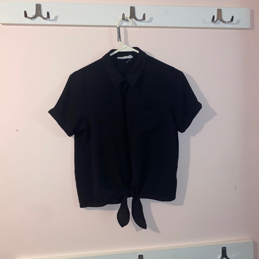 Short Sleeve Button Up Dress Top